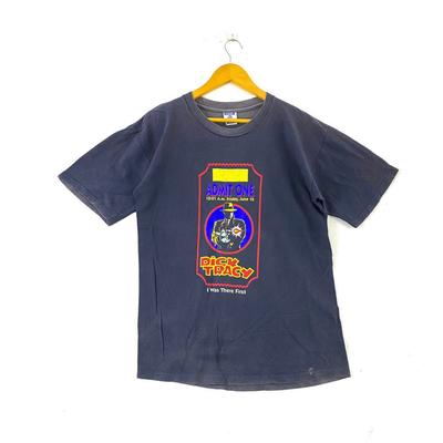 Vintage 90s 1990 Dick Tracy Big Image Rare Design American Action Crime Film Movie Cartoon Anime Manga Guns Promo T-shirts