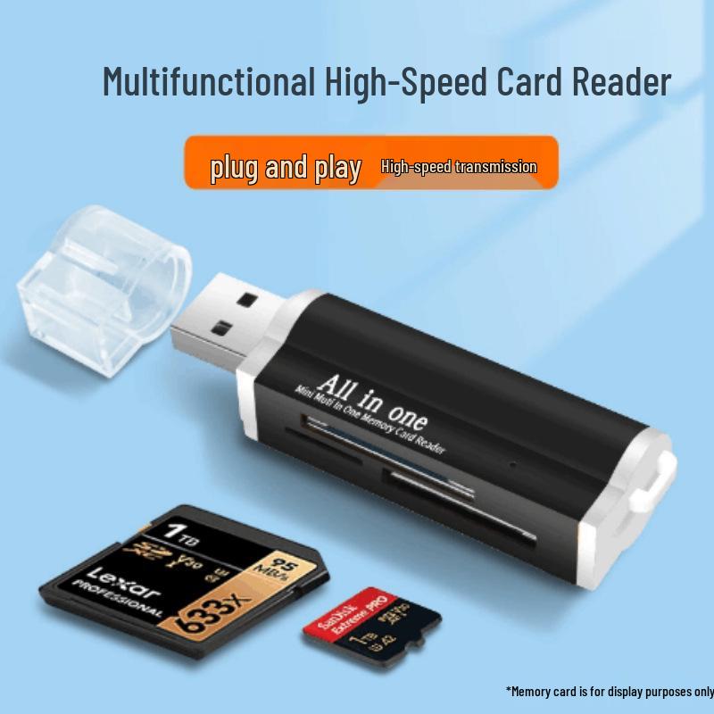 USB 2.0 High-Speed 4-in-1 Card Reader for Sony MS/SD/CF/M2 Cards
