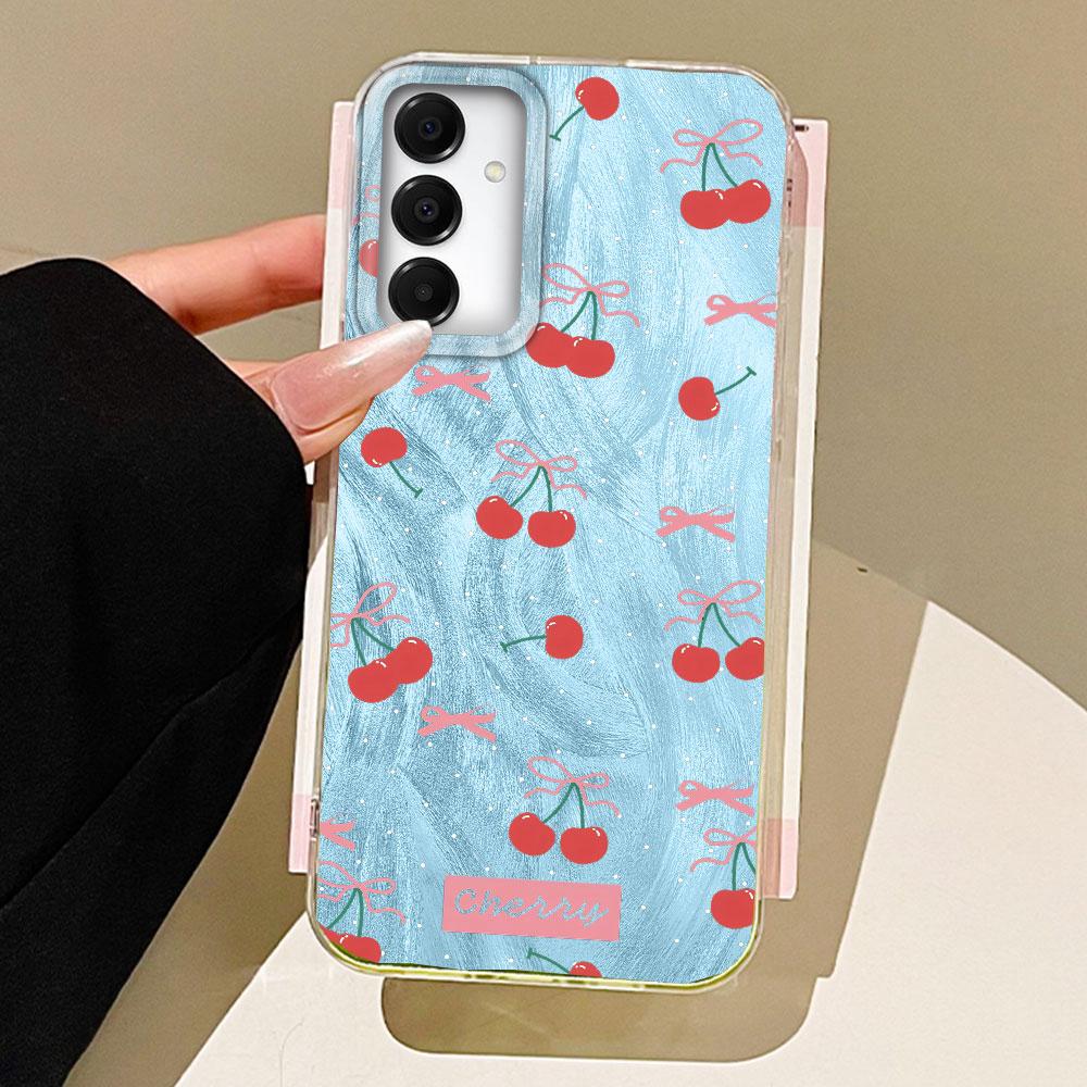 

Синий чехол для телефона с бантиком из вишни для Samsung Galaxy A55 A07 A17 A56 A36 A26 A16 A53 A06 A14 A24 A34 A54 A15 A25 A35 Samsung Galaxy A17 белый