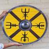 60.96 Cm Viking Wooden Shield for LARP, Cosplay  Decor Handmade Medieval Round Shield  Norse Mythology-Inspired Gift
