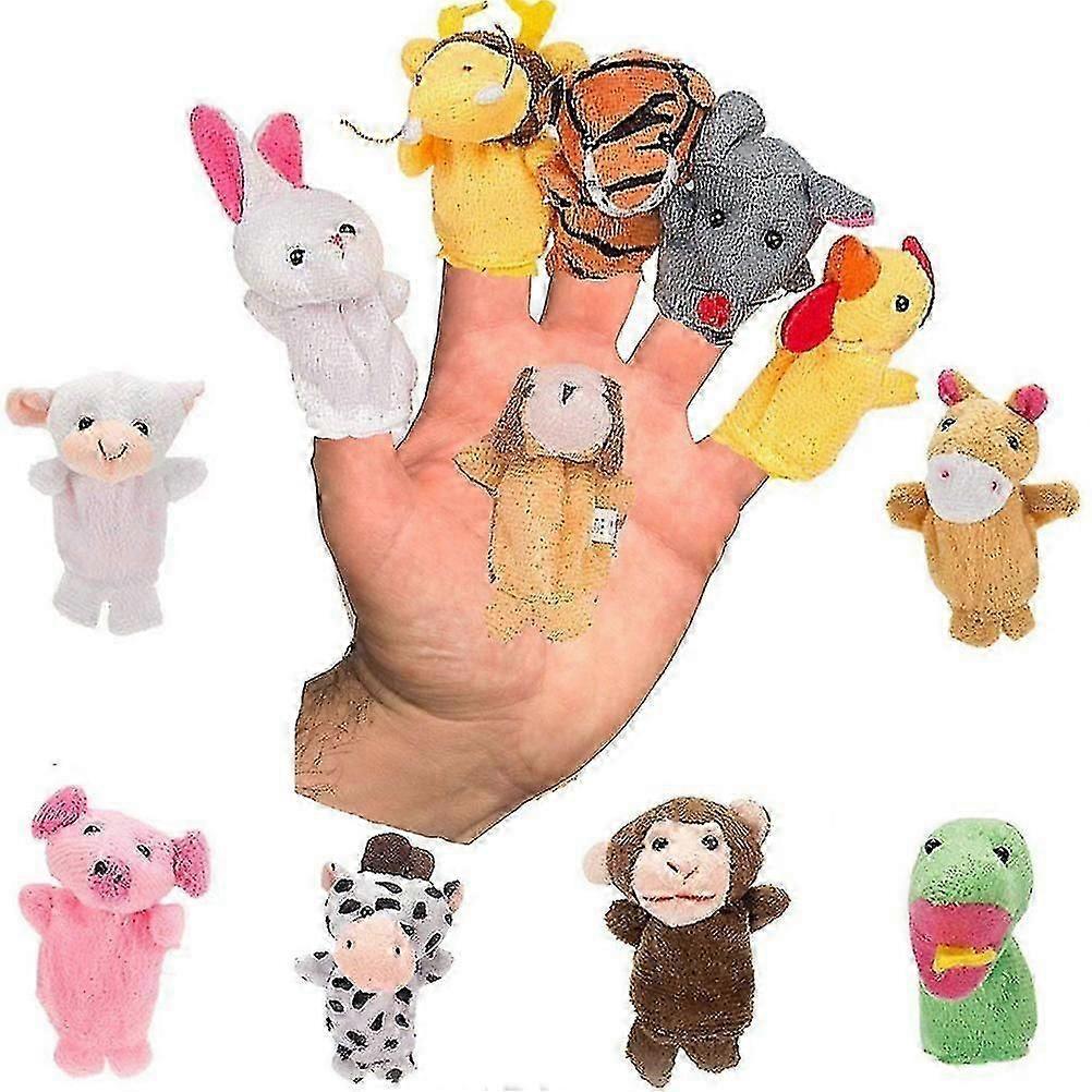 12pcs Chinese Zodiac Soft Animal Puppet Cartoon Finger Toys Plush Gift for Kids Adultsk