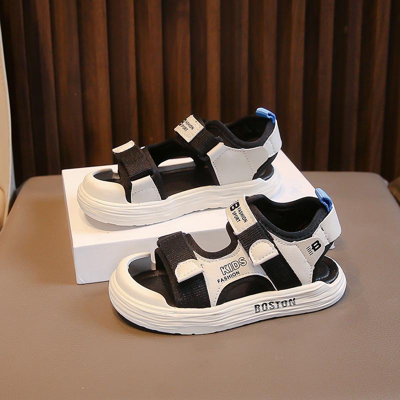 

2026 Kids Closed-Toe Sandals: Summer Beach Shoes for Boys & Girls with Soft Sole & Anti-Kick Design Size 28, 17 cm чорний