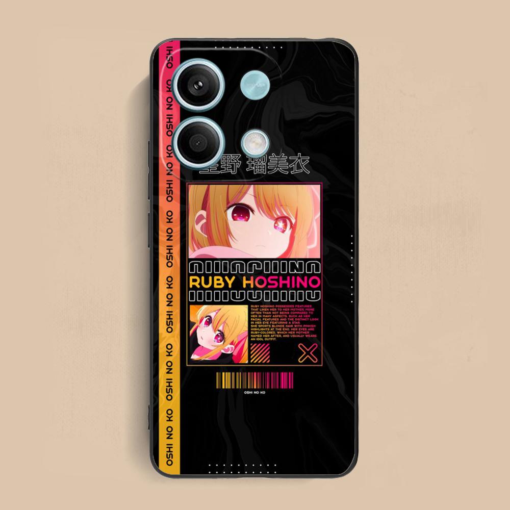 Oshinoko Hoshino Ruby Phone Case for Xiaomi Redmi 15 14 13 12 A5 3 2 1 C Plus 4G 5G Colorful Printing Cover Pretty Smartphone