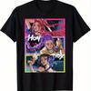Men's Kpop Huntrix Anime T-shirt Black Short Sleeve Round Neck With Iconic Huntrix Characters All-season Fit For K-pop Fans