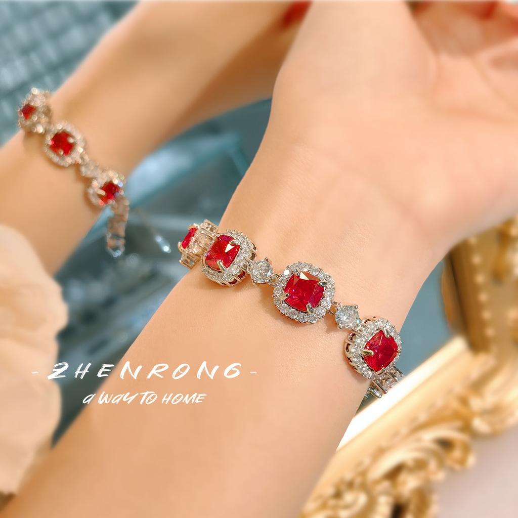 New Trendy Lab Crushed Ice Cut Moissanite Tennis Bracelets For Women Elegant   Color Noble Bangles Cz Fine Jewelry
