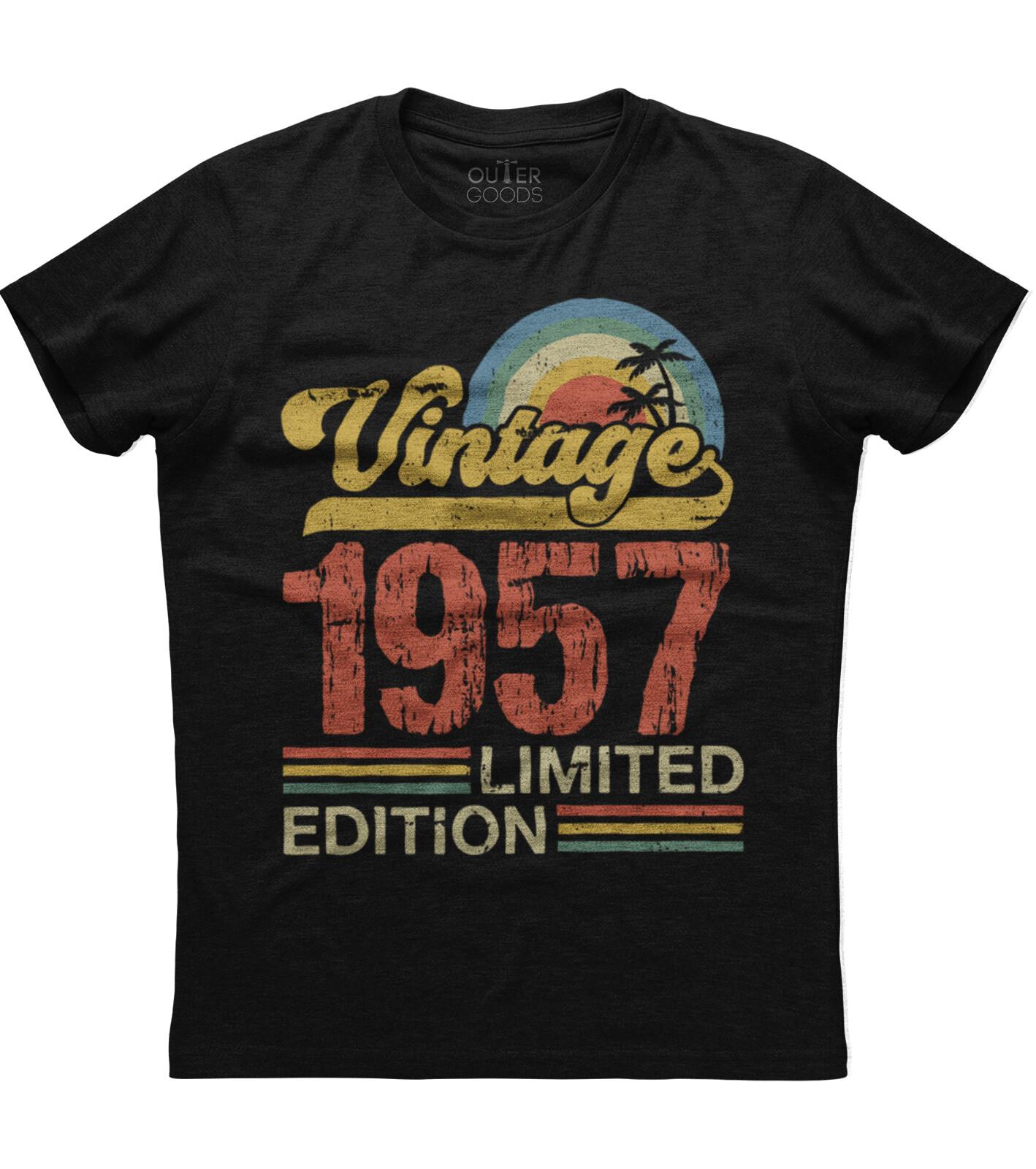 Birthday Gift Classic Old Vintage 1957 Limited Edition Rainbow Palm Tree T-shirt XXL