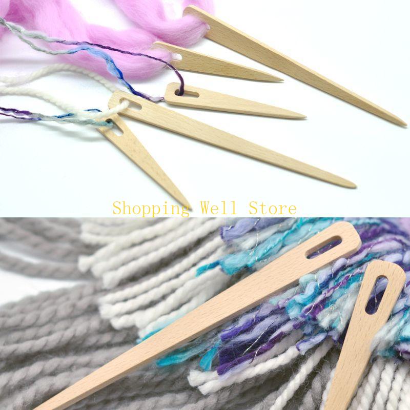 KX4B 5pcs/set Weaving Shuttle Crochet Needle Hand Loom Tapestry Knit DIY