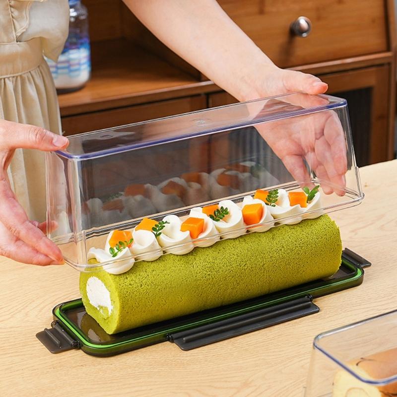 Clear Cakes Roll Container Muffins Cheese Pastries Dessert Fruit Display Boxes Food Storage Holder Dish Storage Boxes