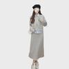 Trendy Korean-Style College Three-Piece Set: Sweatshirt, Shirt, Short Skirt