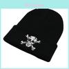 Skull Embroidered Knit Hat For Winter And Fall Fashion And Holiday Wear