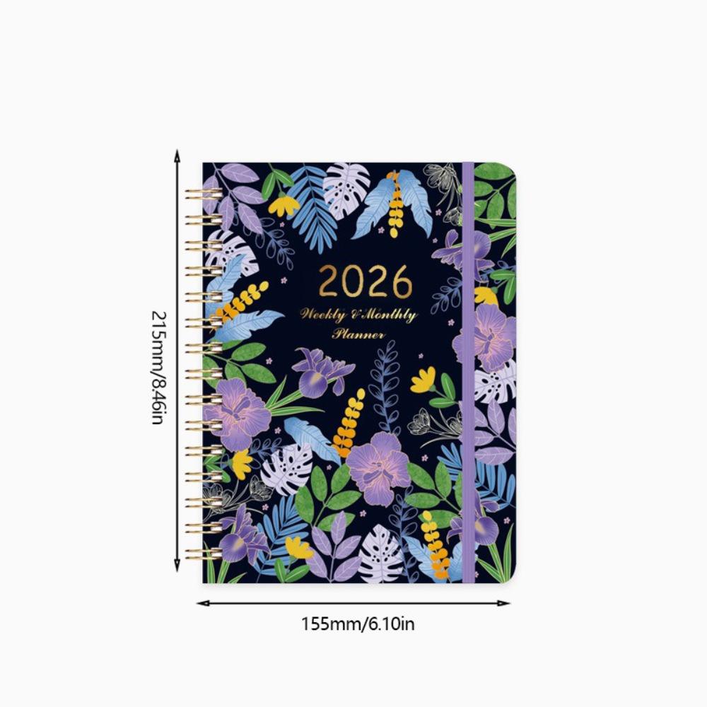 

Index Tags 2026 Planner Notebook A5 Size Spiral Binding Daily Plan Schedule Simple Design Clock In Function Spiral Notebook