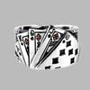 Flush Poker Ring for Men and Women, Domineering Retro Square Open Ring Jewelry