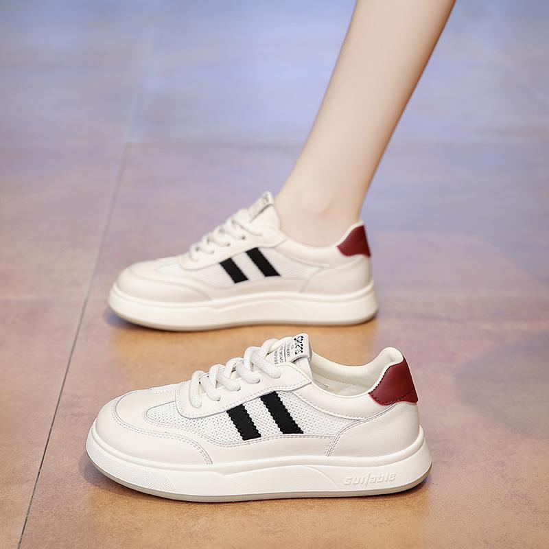 

Маленькие белые туфли женские сетчатые дышащие кроссовки 2025 новые летние модные повседневные кроссовки на платформе для учениц средней школы 40