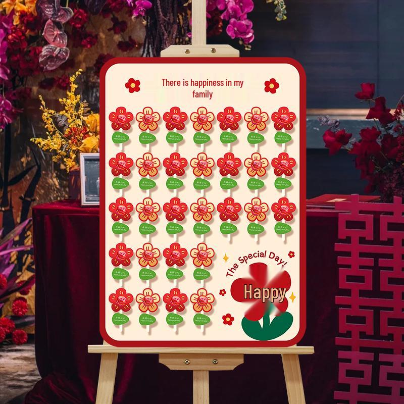 Creative Wedding Engagement Candy Lollipop Welcome Sign and KT Board Backdrop Decoration