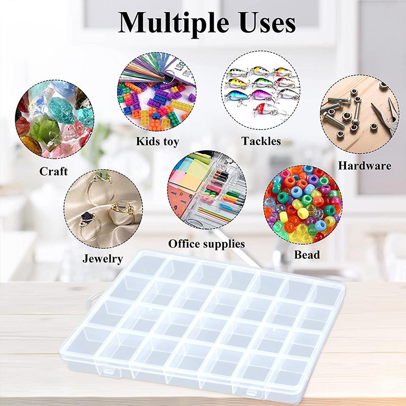 Plastic Organizer Storage Box  Container Jewelry Box with Adjustable Dividers for Beads Art DIY Crafts Jewelry Fishing Tackles