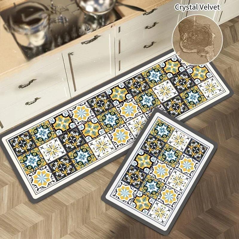 Diatomite Kitchen Anti-slip Oil-absorbent Foot Mat Living Room Bedroom Bathroom Dirt-resistant Carpet Rug Home Decor