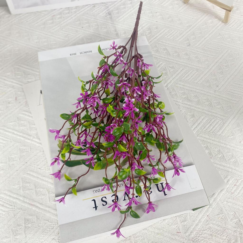 Simulation Artificial 5-Fork Plum Blossom Green Plant Fake Flower Small Fresh Lilac Home Outdoor Decoration