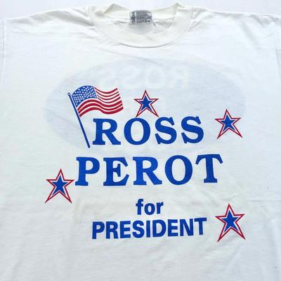 T-shirt vintage anni '90 ROSS PEROT PER IL PRESIDENTE LARGE voto usa morbida sottile