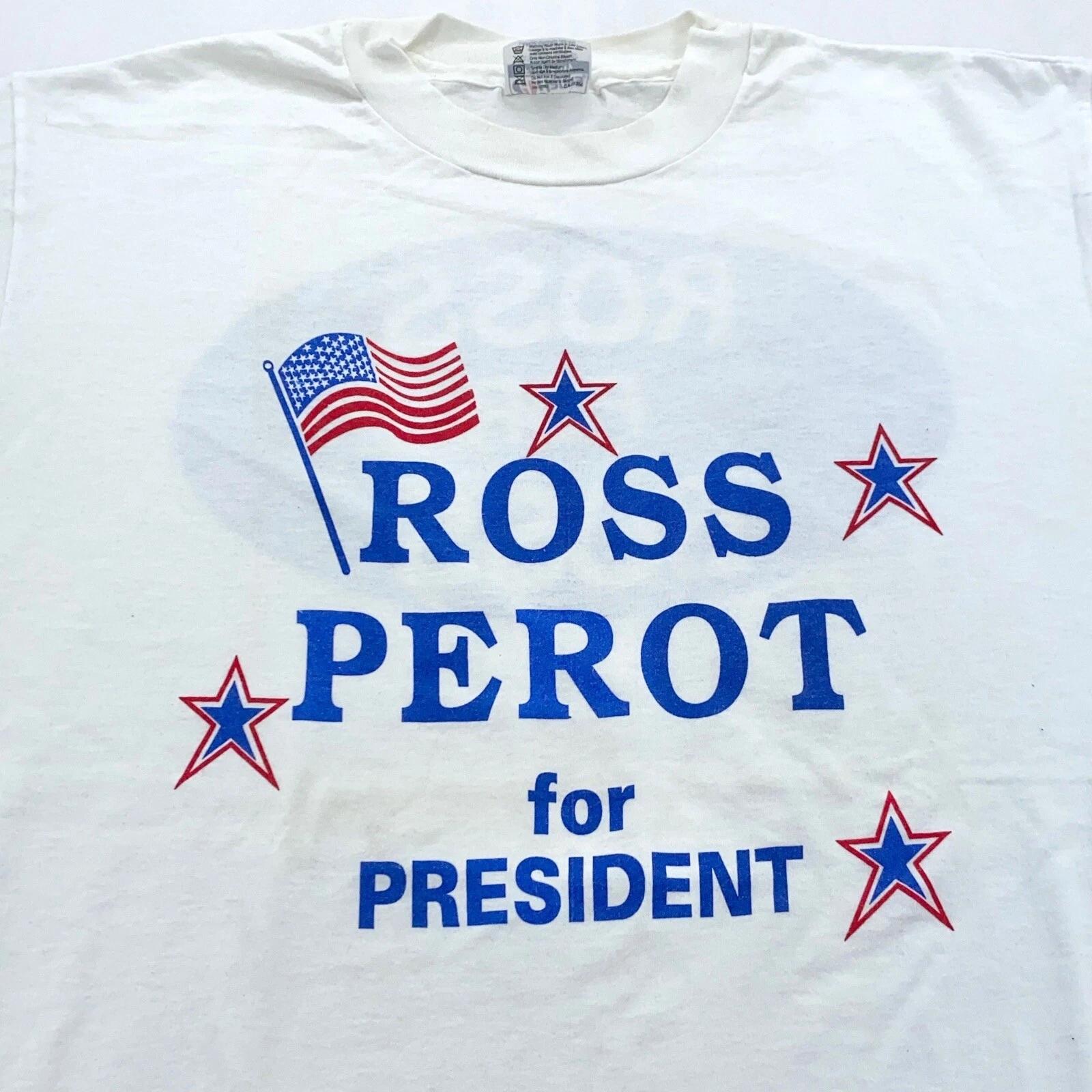 

vintage 90s ROSS PEROT FOR PRESIDENT T-Shirt LARGE vote usa soft thin L