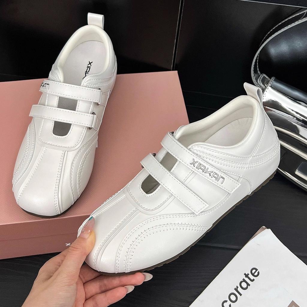 Ruoji's New Inner Height Increase of 3cm Velcro Hollow Sports Mary Jane Shoes Women's Summer Versatile Casual Moral Training Shoes