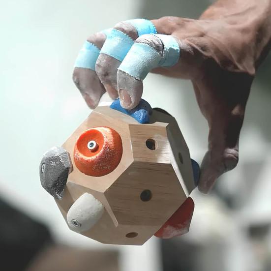 1/2 Conjuntos Bloco de Boulder Artesanal Treino de Escalada de Força de Precisão Bola de Boulder Alívio de Estresse Simulação de Escalada Rocha de Boulder 3D de Madeira