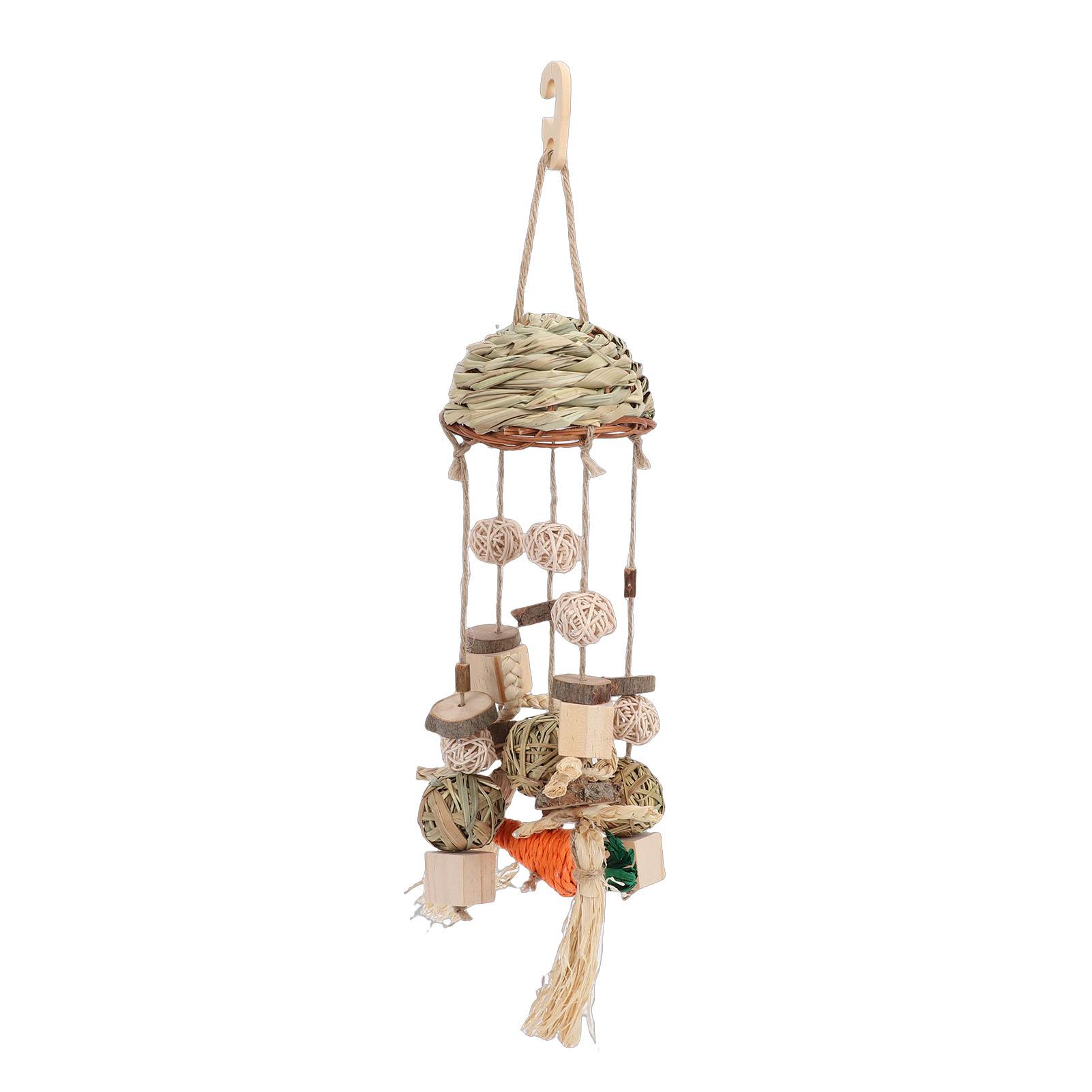 Hanging Rabbit Chew Toys Wood Bunny Cage Treats Teeth Grinding for Hamster Teeth Grinding Rabbit Teeth Grinding