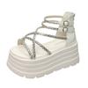 Platform sandals women's fashion outer wear in the summer of 2025 new models with a height increase of 8cm for small people, easy to match, muffin Rom
