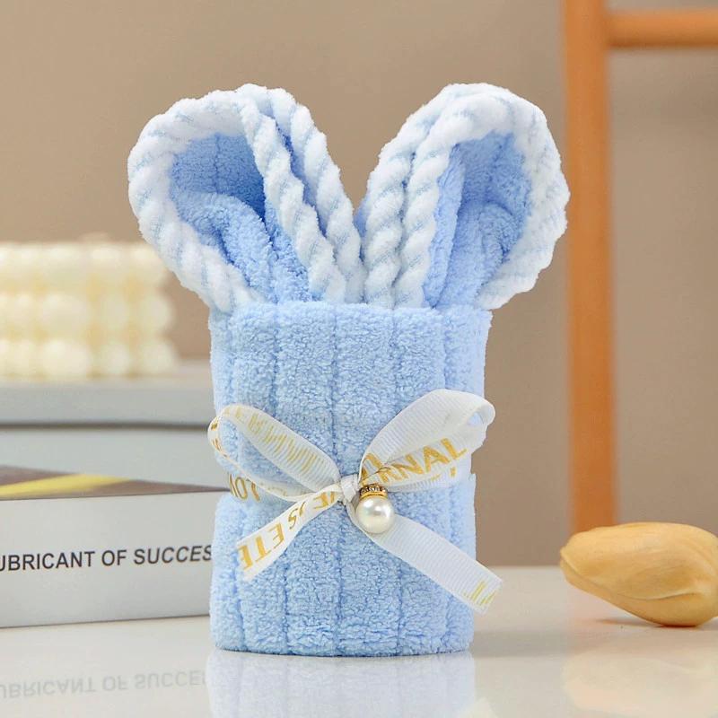 

Креативное детское полотенце от пота и слюны с изображением кролика, универсальное полотенце синий