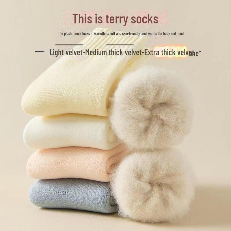 Women's Plush Thick Velvet Winter Socks - Mid & Long Tube for Warmth