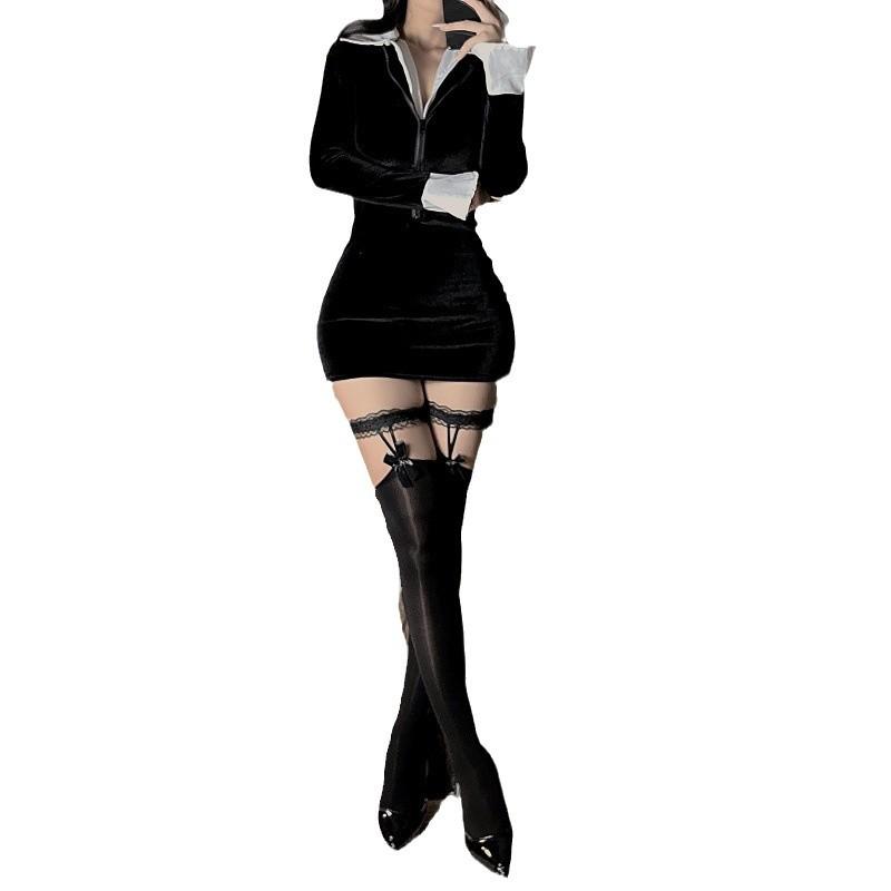 Glossy Sexy Lace Bow Stockings Over Knee Small Suspender Reflective Socks