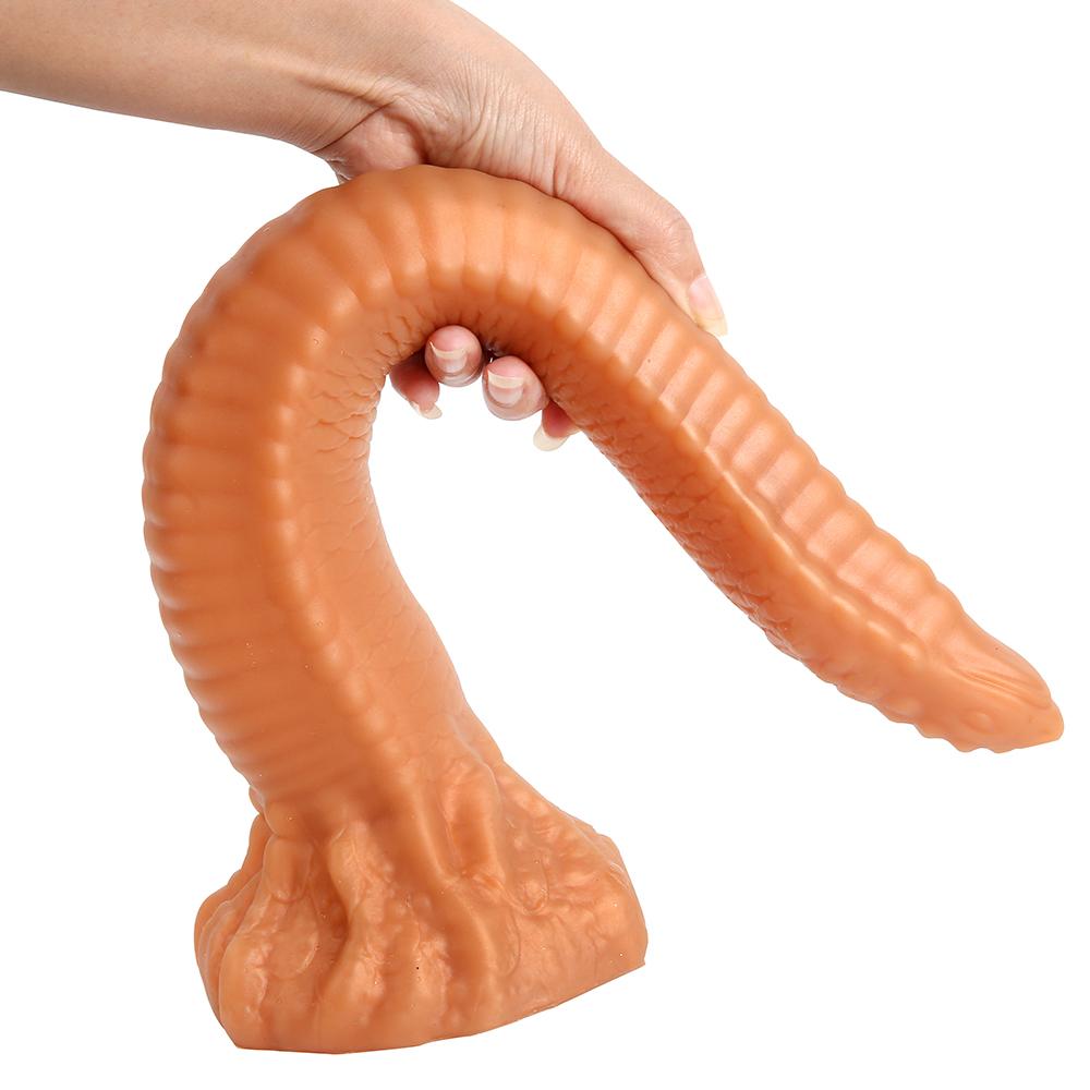 Snake-shaped Simulation Dildo Female Masturbator Soft Silicone Anal Plug Adult Sex Toy Fisting Strap on Cock Realistic Penis
