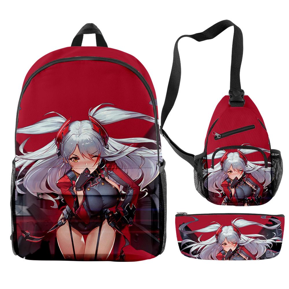 Classic Peculiar Novelty Cool Azur Lane Game 3D Print 3pcs/Set pupil School Bags Travel Laptop Backpack Chest Bag Pencil Case