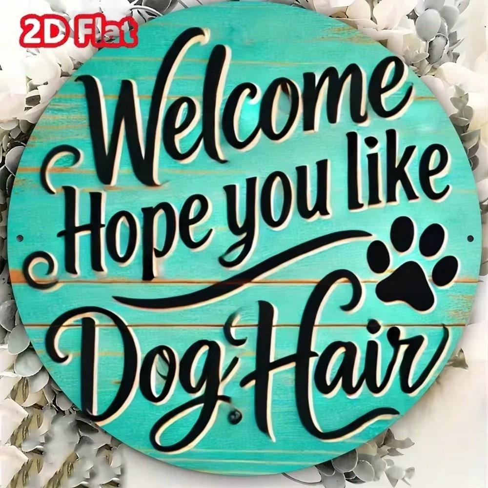 Retro Dog Hair Metal Tin Sign – Cute Animals Wall Art for Home Yard Decor