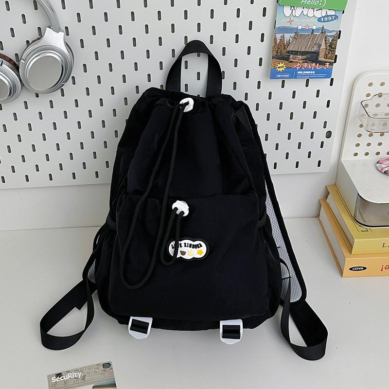 Schoolbag New Large Capacity Backpack Men's and Women's Casual Mobile Phone Bag Lightweight Small Backpack Drawstring Mountaineering Bucket Bag