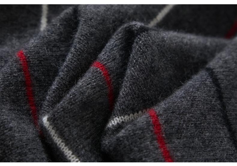 100% Cashmere Women's Color Block Stripe Round Neck Sweater - Autumn/Winter Loose Fit Retro Knitwear Top
