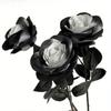 5pcs Halloween Ghost Festival Dark Series New Pure Black Single Rose Horror Gothic Style Bouquet Home Garden Room Decor