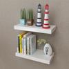 Day and Night - Day and Night Floating Wall Shelves 2 Pcs White MDF for Books/DVD