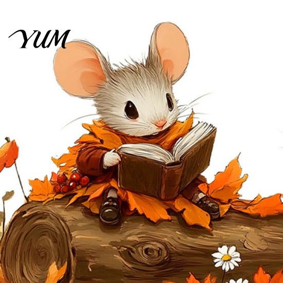 Waterproof Pvc Decals Mouse Wall Stickers, PVC Autumn Retro Fairy Tale Decals, Removable Peel Forest Animal Art And Stick for Kindergarten Indoor