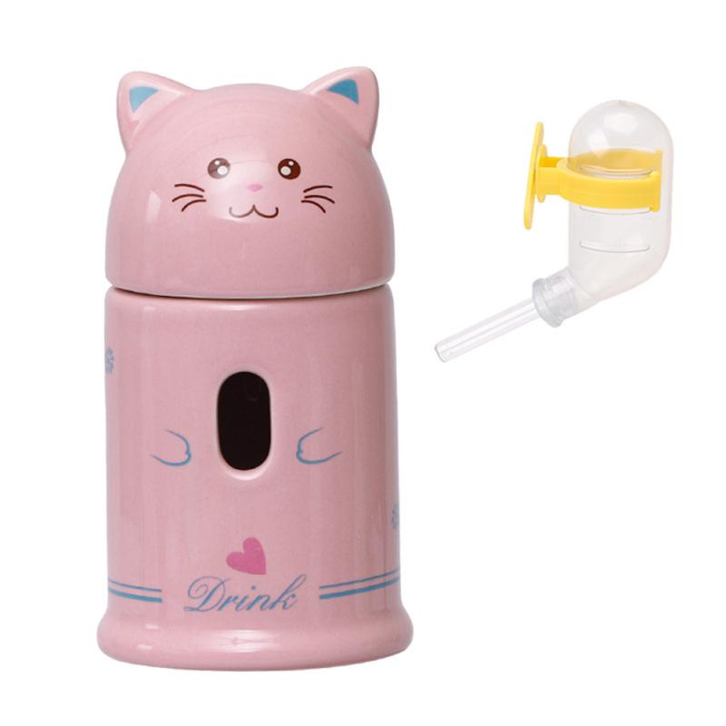 Keramický držák na láhev s vodou Tvar kresleného zvířete Stojan na konvici na pití Potřeby pro domácí mazlíčky Pro křečka