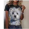 2024 New Women's T-Shirt Cute Puppy Pattern Printed Women's T-Shirt Extra Large Size T-Shirt Summer Ladies