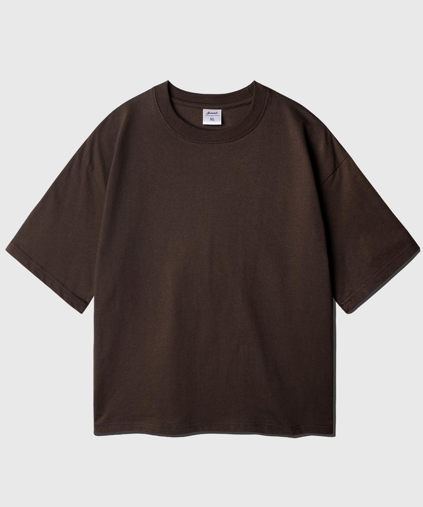 JEMUT Boy Crop Short Sleeve T-Shirt Dark Brown Kjst2619