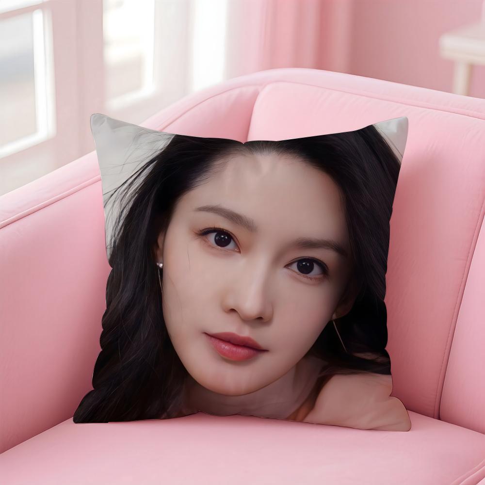 Popular fashion Elegant Chinese actress LLi Qin Cushion Cover Pillow Case Soft Friendly Fabric Concealed Zipper