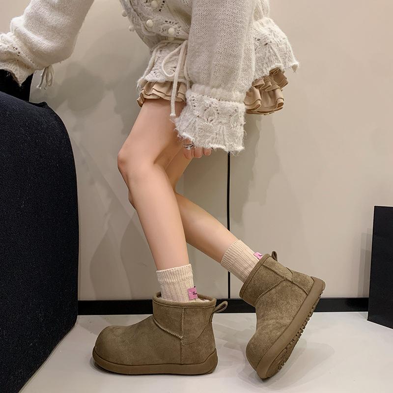 Dammode lätta höjdökande tjocksulade vintervarma pälsfodrade snökängor plyschfoder halkfria vardagliga sportiga bomullskängor