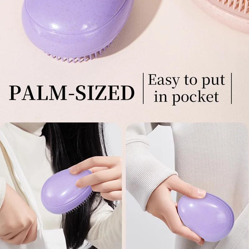 2pcs Magic Detanglng Hair Brush Set Scalp Massage Egg Shaped Wheat Straw Comb Anti-static Edge Hairbrush Salon Hair Styling Tool