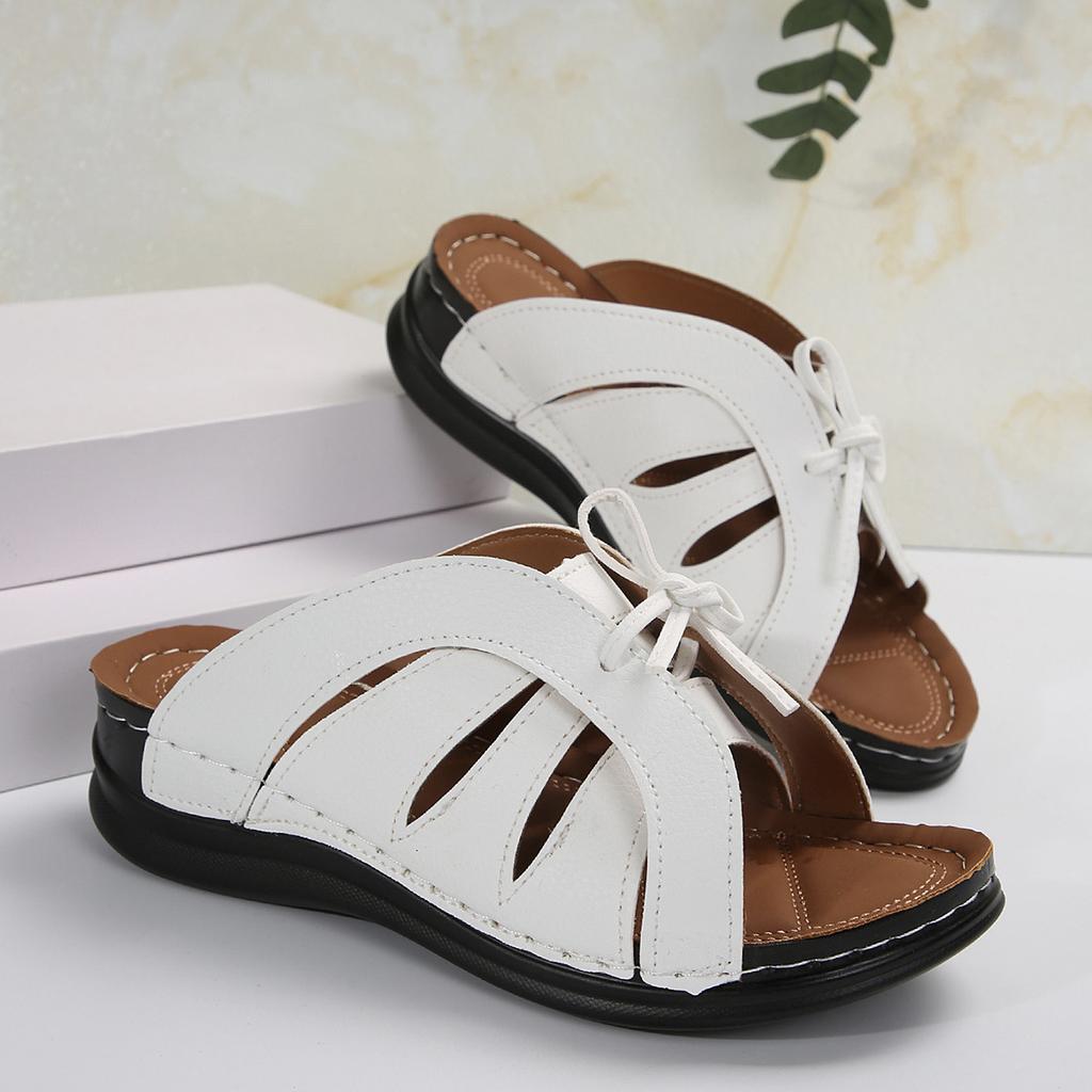 New Slippers Women's Slope Heel Platform Women's Sandals Bow Decorative Light Shoes