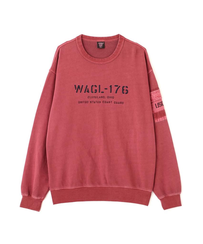 AVIREX FADED MIL.POCKET CREWNECK SWEAT Men's M 415 Burgundy 783-6132001