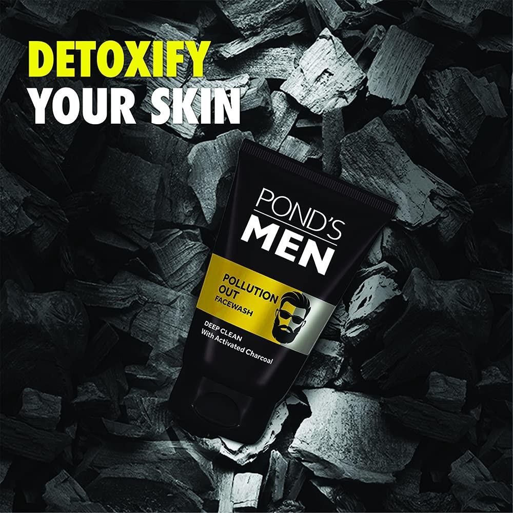 POND'S Men Charcoal Face Wash 50g For Deep Pore Cleanse Oil Control Pollution Removal Bright Skin Men’s Outdoor Skincare Daily Use
