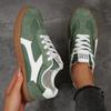 Plus Size Spring and Autumn Sneakers European and American Retro Lace-Up Casual Women's Color Block Sneakers