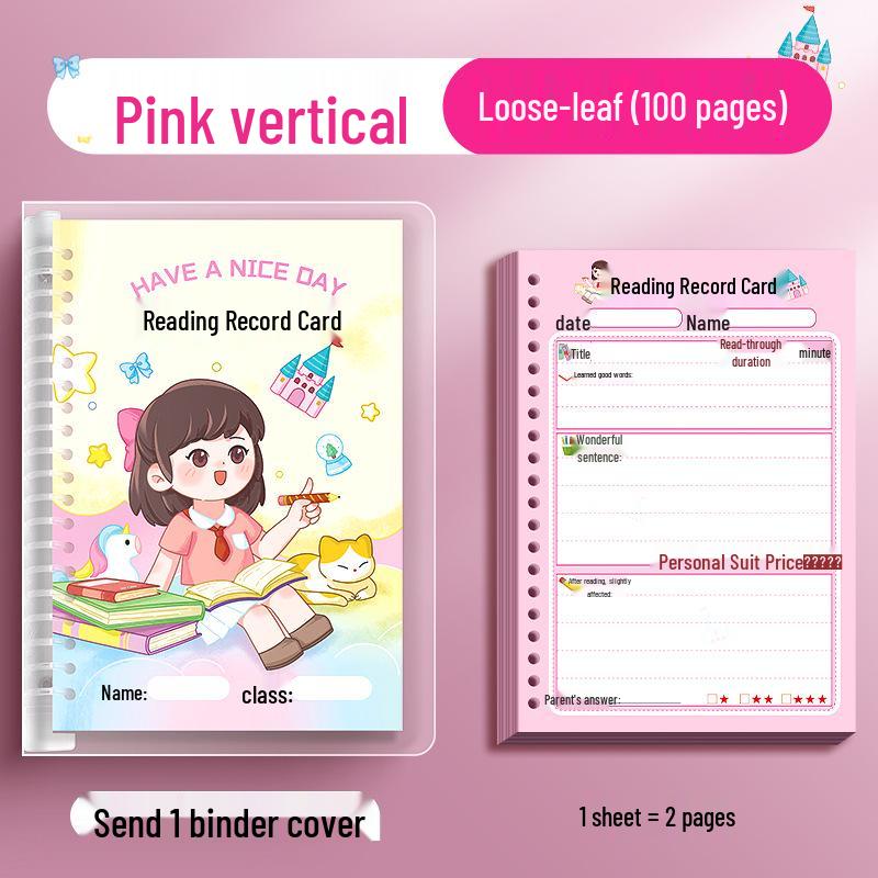 Primary School Reading Record Card: Language Excerpt Loose-leaf Notebook
