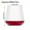 24pcs Plastic Ribbed Wine Glasses Origami Disposable Wine Glasses Unbreakable Clear Plastic Cocktail Glasses Plastic Wine Champagne Whiskey Glasses
